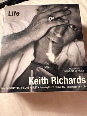 Hachette Keith Richards Audiobook Packaging - White & Black with Color Photo